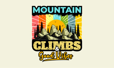 Mountain T-Shirt Design. Vector File Formats, EPS (Editable)
