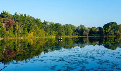 Obraz premium Fishing on the pond