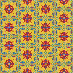 Nature Seamless Pattern Garden Floral Background Damask Plant Aboriginal Ornament Art