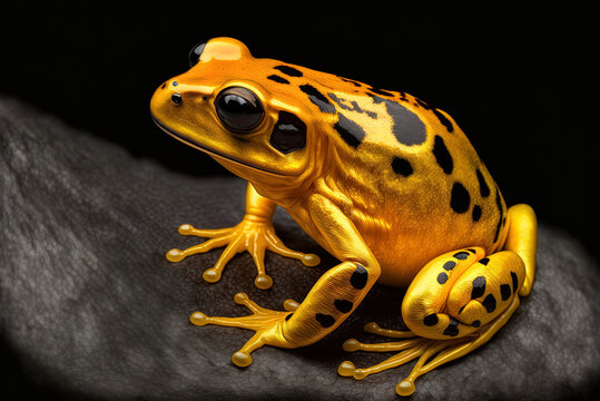 Magnificent Phyllobates terribilis poison frog up up and personal Generative AI