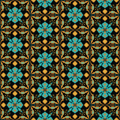 Nature Seamless Pattern Garden Floral Background Damask Plant Aboriginal Ornament Art