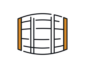 Brewery drink icon. Side view of wooden bokeh with alcoholic drink. Minimalistic logotype for company, branding. creativity and art, aesthetics and elegance. Cartoon flat vector illustration