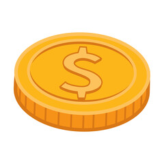 Dollar gold coin vector illustration. Heap of money, piles of cash, currency, green bank notes isolated on white