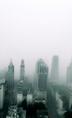 the city is in a fog
