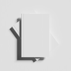 Book mockup template fully white 