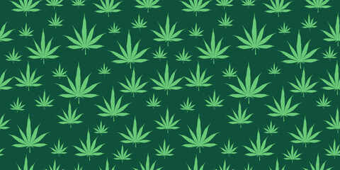 pattern seamless cannabis leaf. Design for fabric, curtain, background, carpet, wallpaper, clothing, wrapping, Batik, fabric,Vector illustration