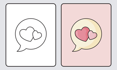 learn coloring for kids and elementary school. Amazing love letter
