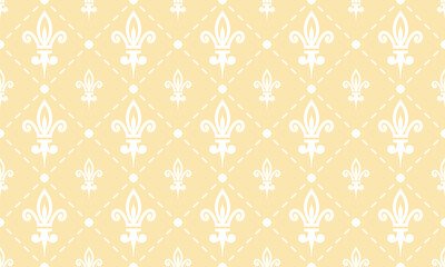 Obraz premium Damask Fleur de Lis pattern meaning vector seamless background wallpaper Fleur de Lis pattern African Digital texture Design for print printable fabric saree border.