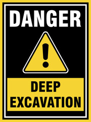 Deep Excavation Vector Sign Artwork