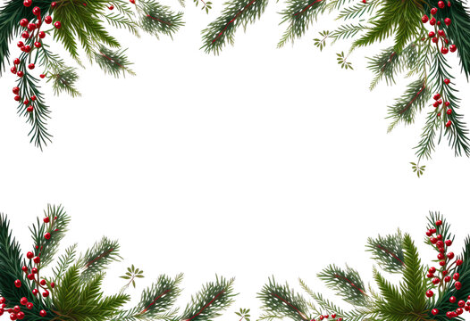 Generative AI.   Tree Branch Border No.05