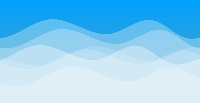 Vector abstract design creativity background of blue waves, web header illustration.