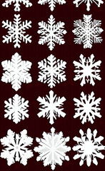 set of snowflakes
