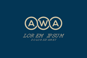 AWA initial monogram logo vector, AWA circle shape logo template corporate identity business card
 - obrazy, fototapety, plakaty