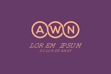 AWN initial monogram logo vector, AWN circle shape logo template corporate identity business card
