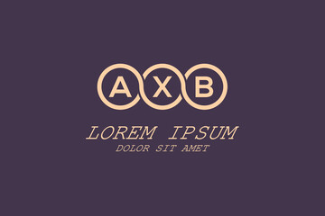 AXB initial monogram logo vector, AXB circle shape logo template corporate identity business card

