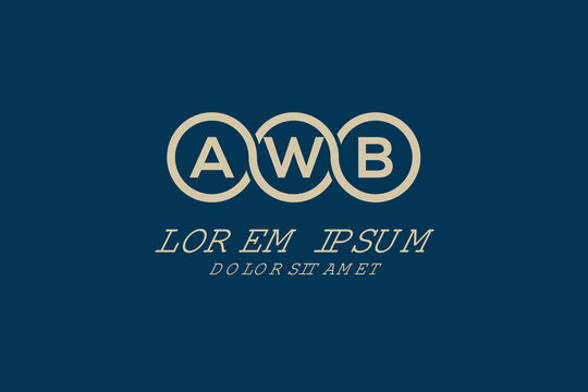AWB initial monogram logo vector, AWB circle shape logo template corporate identity business card

