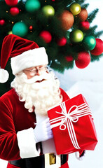 santa claus with gift