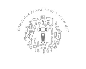 Vector construction flat icon set design