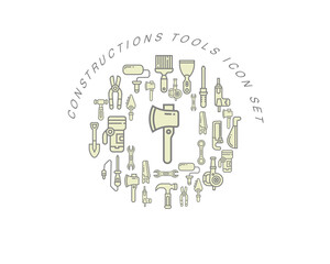 Vector construction flat icon set design