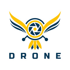 drone fly logo design vector