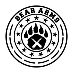 bear arms logo design vector