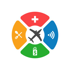 plane icon logo design vetor