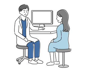 問診、病状を患者に説明しているイラスト5