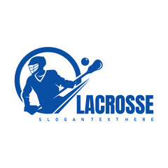 lacrosse sport logo design vector
