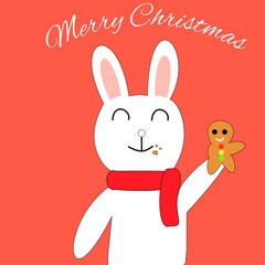 Rabbit with a gingerbread. 