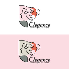 Beauty Woman Logo Design, Hair Care Salon Vector Illustration