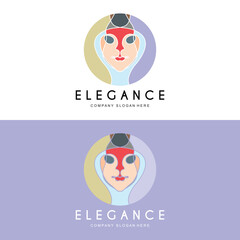 Beauty Woman Logo Design, Hair Care Salon Vector Illustration