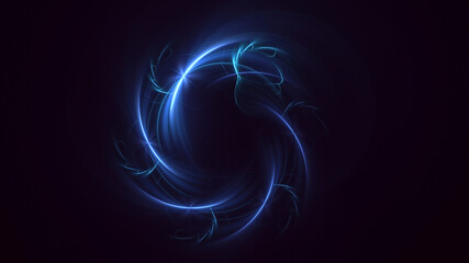 3D rendering abstract blue fractal light background