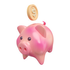 Piggy Bank 3D Illustration Icon