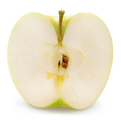 Fresh Yellow and Green Apple Isolated on White background, Japanese Green Orin Apple isolated on...