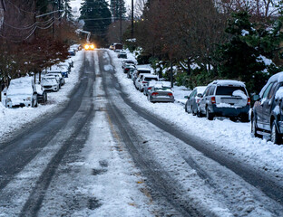 Electrical repair at end of snowy street