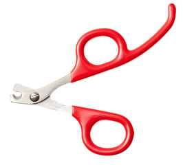Animal nail clippers isolated on white background.