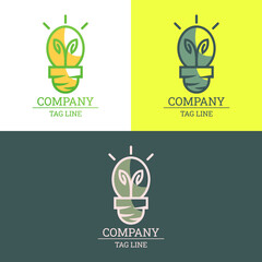 Pot Logo Design With Light Bulb And Leaf Vector, Suitable For Business, Web, Company