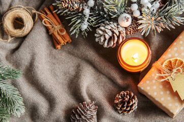 Cosy and soft winter background