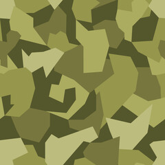 Khaki seamless vector pattern consists of abstract geometric shapes and rectangles with sharp angles.