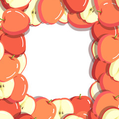 Apple fruit pattern frame background