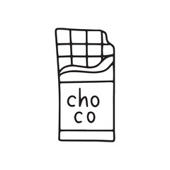 Vector hand drawn chocolate. Isolated on white background drawing for prints and posters
