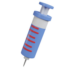 3D Rendering Medical Healthcare Icon. Syringe. PNG Transparent Background.