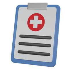 Fototapeta premium 3D Rendering Medical Healthcare Icon. Medical Chart Report. PNG Transparent Background.