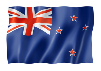 New Zealand flag isolated on white