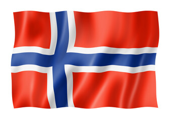 Norwegian flag isolated on white