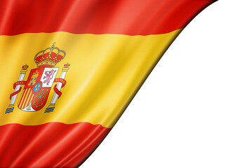 Spanish flag isolated on white banner