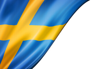Swedish flag isolated on white banner