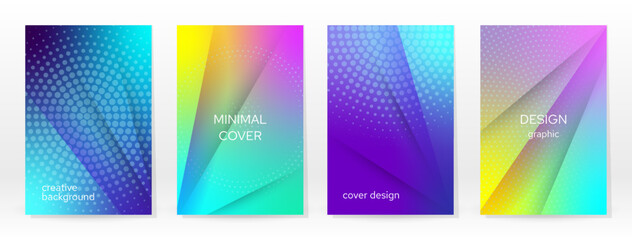 Minimal Poster. Pastel Soft. Rainbow Gradient Set.