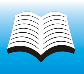 open book icon blue background