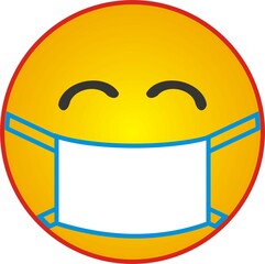 icon wear a health mask as a warning